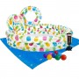 Детский надувной бассейн Intex 59469-2 Ананас 132 х 28 см с мячом и кругом с шариками 10 шт подстилкой насосом