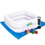 Детский надувной бассейн Bestway 51116-2 белый 86 х 86 х 25 см с шариками 10 шт подстилкой насосом