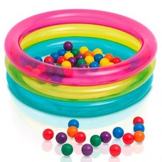 Бассейн детский Intex 3 кольца с шариками 48674 86х25 см Разноцветный