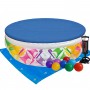 Детский надувной бассейн Intex 56494-3 Колесо 229 х 56 см с шариками 10 шт тентом подстилкой насосом