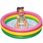 Детский надувной бассейн Intex Радужный с шариками 10 шт тентом подстилкой насосом 114 х 25 см Разноцветный (hub_8s1a5w)