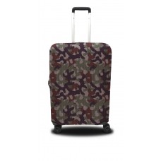 Чехол для чемодана Coverbag хаки S принт 0417
