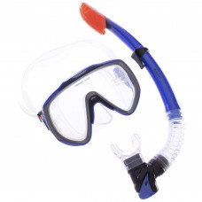 Набор для плавания маска с трубкой Zelart M167-SN124-SIL Темно-Синий-Серый-Прозрачный