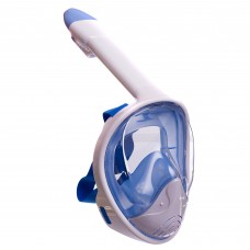 Маска для снорклинга с дыханием через нос YSE (силикон, пластик, р-р S-M) Белый-синий (PT0851)