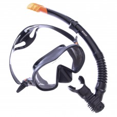 Набор для плавания маска с трубкой Zelart M105-SN132-SIL черный (PT0875)