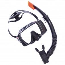 Набор для плавания маска с трубкой Zelart M109-SN50-4-SIL черный (PT0876)