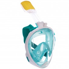 Маска для снорклинга с дыханием через нос Swim One M2068G (силикон, пластик, р-р L-XL) Белый-бирюзовый (PT0843)