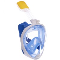 Маска для снорклинга с дыханием через нос Swim One M2068G (силикон, пластик, р-р S-М) Белый-голубой (PT0844)