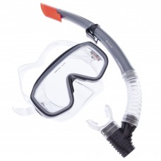 Набор для плавания маска с трубкой Zelart M138-SN50-4-PVC Черный-Серый-Прозрачный