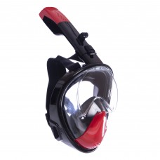 Маска для снорклинга с дыханием через нос Swim One F-118 (силикон, пластик, р-р L-XL) Черный-красный (PT0841)