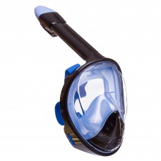 Маска для снорклинга с дыханием через нос YSE (силикон, пластик, р-р L-XL) Черный-синий (PT0857)