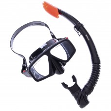 Набор для плавания маска с трубкой Zelart M273-SN124-SIL Черный-Оранжевый