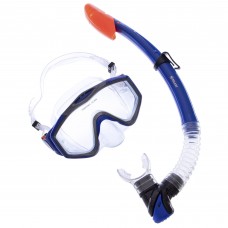 Набор для плавания маска с трубкой Zelart M153-SN124-PVC Синий-Серый-Прозрачный
