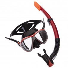Набор для плавания маска с трубкой Zelart M208-SN120-SIL Красный-серый-черный (PT0890)