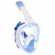 Маска для снорклинга с дыханием через нос Swim One F-118 (силикон, пластик, р-р L-XL) Белый-голубой (PT0838)