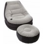 Надувное кресло Intex 68564-2, 130 х 99 х 76 см, с ручным насосом и подушкой, пуфик 64 х 28 см