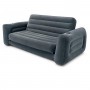 Флокований диван трансформер 2 в 1 Intex 66552-2, 203 х 224 х 66 см, з подушками та ручним насосом Чорний