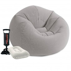 Надувне крісло Intex 68579-2, 107 х 104 х 69 см, з ручним насосом та подушкою