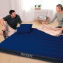 Комплект Матрац надувний Intex Велюр з подушками та насосом 152х203см Синій (64765)