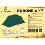 Палатка кемпинговая Totem Hurone 6 V2 TTT-035 шестиместная двухкомнатная 570 х 220 х 200 см Зелёный