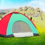 Палатка туристическая 4-х местная кемпинговая Camping Spot 2х2х1.35м Зеленый с красным