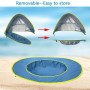 Пляжная детская палатка с бассейном и вентилируемой стенкой автоматическая Pool Baby Tent Голубая