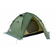 Палатка двухместная Tramp ROCK 2 V2 Зеленая с внешними дугами 300х220x120 см
