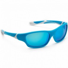 Детские солнцезащитные очки Koolsun бирюзово-белые серии Sport Размер 6+ (KS-SPBLSH006)