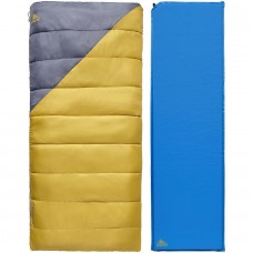 Комплект спальник-килимок Kelty Campgroud Kit Синій-Жовтий