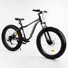 Велосипед спортивный фэтбайк алюминиевая рама Corso Avalon 26" Black and grey (104727)